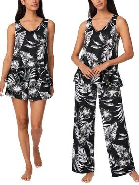 Tommy Bahama Women's 3-piece Pajama Set< black
